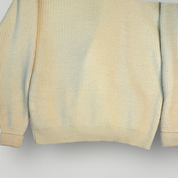 Claiborne Vintage 100% Wool Oversized Cardigan Sweater Shawl Women Size L Beige - Picture 8 of 12